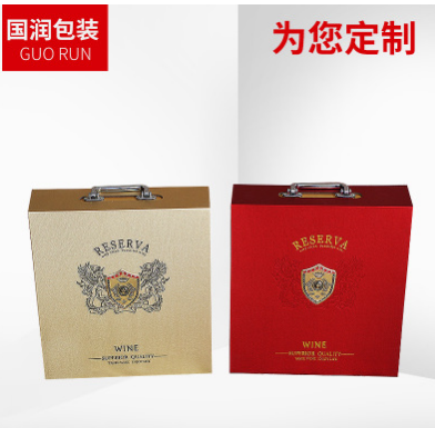 厂家批发定制双支红酒盒 2只装木质红酒盒子红酒木箱定制