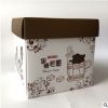 正方形零食包装盒 天地盖纸质盒正方形食品手提盒 零食礼品包装盒