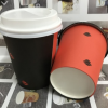 纸杯厂家订做多规格一次性广告纸杯奶茶杯 咖啡带盖手柄纸杯定制