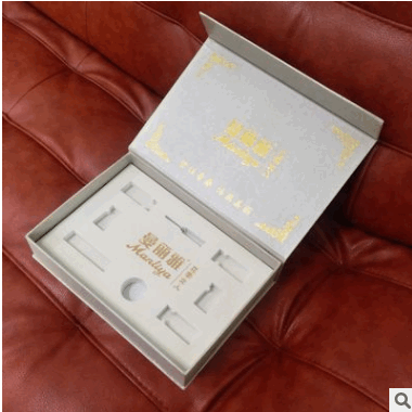 广州厂家直销 专业定制 拉丝金书型盒 化妆品包装盒 简约时尚