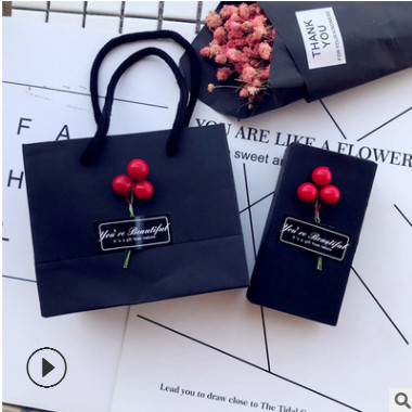 新款黑卡套装一支装精美创意纯手工口红包装小礼品盒抽屉口红礼盒