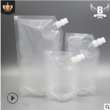 现货批发透明自立吸嘴袋 牛奶饮料果冻食品袋 复合包装袋定制
