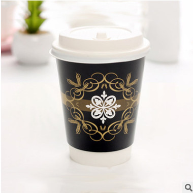 一次性纸杯定做 加厚奶茶咖啡纸杯 一次性广告热饮纸杯定制logo