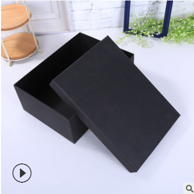 厂家直销黑色礼品盒衣服包装盒牛皮纸天地盖纸盒现货批发