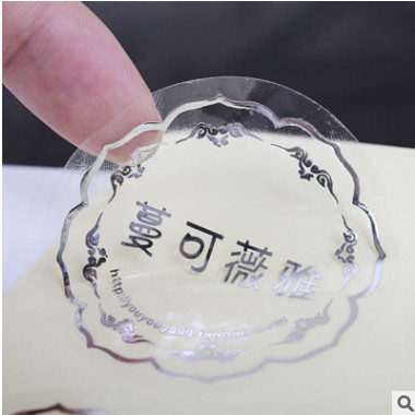 透明不干胶标贴微商透明商标LOGO标签定制 透明PET防水防油贴纸