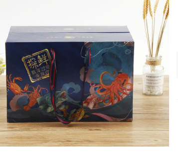 高档创意干货海鲜包装礼品纸盒定做通用红枣坚果年货大礼包礼品盒