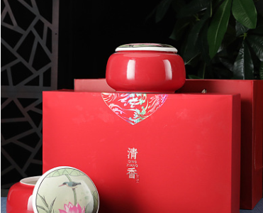 陶瓷茶叶罐密封罐散茶存储茶罐中式储茶罐红茶绿茶通用包装空礼盒