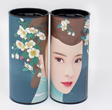 新款古典美女图案茶叶纸筒 礼品包装通用纸管现货纸筒包装定做