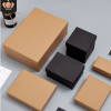 黑色化妆品包装盒牛皮纸盒礼品盒定做 正方形创意天地盖礼盒高端