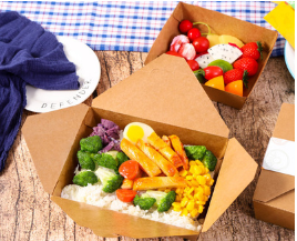一次性牛皮纸餐盒定制包装便当炸鸡盒长方形快餐饭盒外卖打包盒