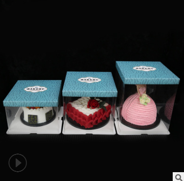 厂家直销透明蛋糕盒生日蛋糕包装盒高档网红蛋糕盒 多种颜色定制