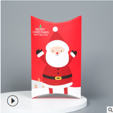 厂家直销创意韩式圣诞糖果枕头彩盒婚庆糖果枕头盒定做免费制图