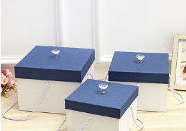 厂家定制正方形精美礼物包装盒 手提天地盖礼品盒