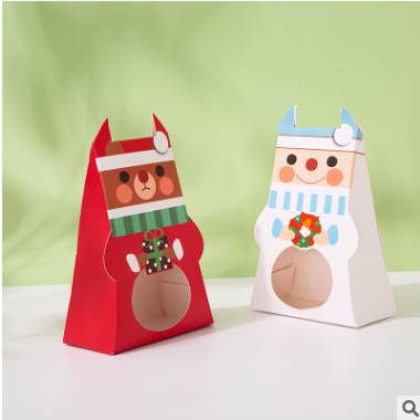圣诞节创意卡通糖果饼干盒 圣诞礼物开窗盒韩国创意烘焙盒