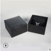 黑色纸质正方形透明盖防尘防压衣帽盒收纳盒中号帽子包装盒礼品盒