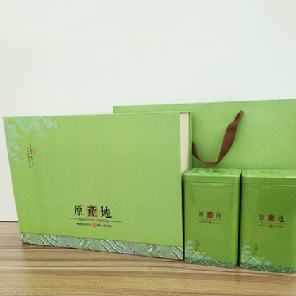 茶叶包装直销批发 原产地二合一 红色绿色茶叶制罐茶叶盒可定制