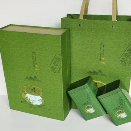 茶叶包装 绿茶满庭香2合1半斤装礼盒 茶叶罐手袋厂家批发定制