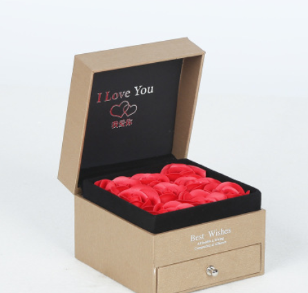玫瑰花香水礼盒首饰盒戒指项链包装盒化妆品口红盒情人节礼物盒