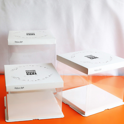 厂价20烘焙包装蛋糕盒 白色透明摩卡生日蛋糕礼品盒尺寸LOGO可定