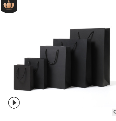 黑色竖款商务礼品袋纸袋定做服装手提袋批发黑卡纸袋 百万现货