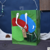 厂家批发韩版个性手提袋圣诞蓝绿果礼物袋logo定制挂钩礼品袋