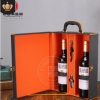 厂家现货宽版双支红酒礼盒高档包装盒葡萄酒手提箱子可定制红酒箱