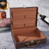 房地产交房钥匙盒棕色带口袋交房盒交房箱工具箱PU皮盒可定制logo