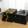 现货黑色礼品盒丝带包装盒复古简约礼物盒情人节伴手礼盒空盒定制