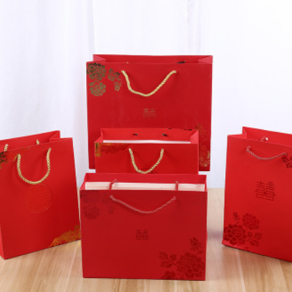 创意中国风烫金喜庆用品纸袋结婚喜糖伴手礼礼品袋喜糖袋可定制