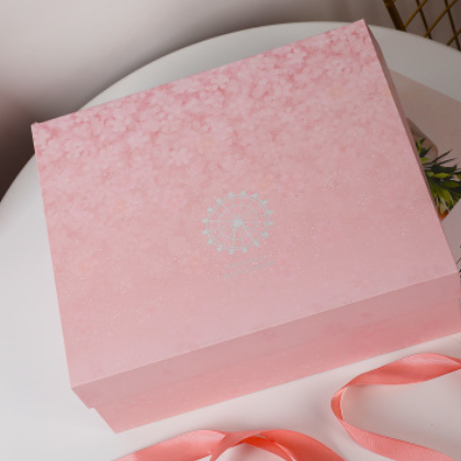 粉色梦幻城堡伴手礼结婚情人节七夕杯子围巾包装盒生日礼品盒定制