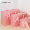 粉色婚礼手提高端喜糖礼品盒现货 创意高端蝴蝶结粉色婚礼糖果盒