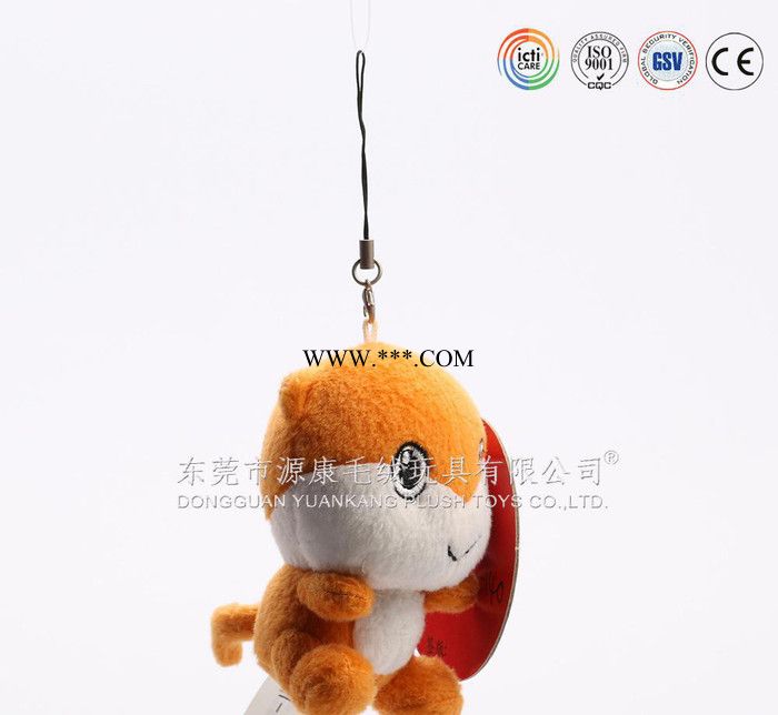 橙色卡通毛绒小猫吊饰 毛绒玩具猫公仔 卡通吊饰毛绒玩具猫挂件