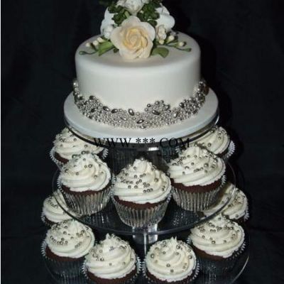 万特普 3层圆形可拆装亚克力纸杯蛋糕架 亚克力生日蛋糕架、婚礼蛋糕架有机玻璃纸杯蛋糕 性价比高 可定制 亚克力蛋糕