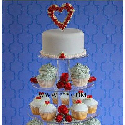 万特普-5层圆形亚克力纸杯蛋糕架  有机玻璃派对蛋糕架、婚礼蛋糕架有机玻璃纸杯蛋糕 可定制