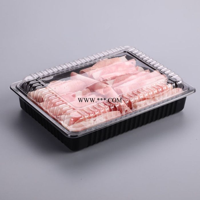 润佳达 厂家生产 一次性塑料包装盒 羊肉片盒 食品托盘 带盖肉片塑料包装盒