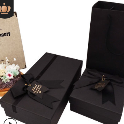 创意黑色蝴蝶结礼品盒定制折叠礼盒大号礼物长方形盒子印刷包装盒