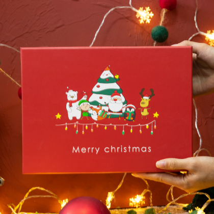 新款圣诞节天地盖生日礼盒圣诞节礼盒苹果围巾平安夜包装盒批发