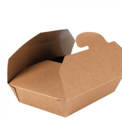 加工定制牛皮纸一片式折叠食品打包盒 定做礼品盒纸盒 印图案logo