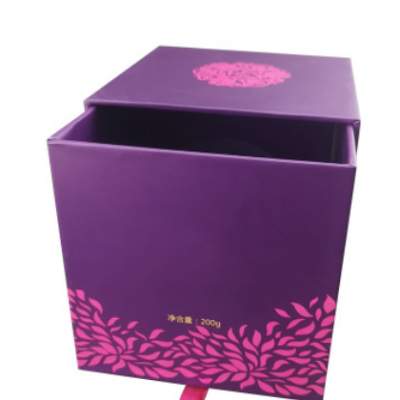 厂家定制包装彩盒子 苶膜紫色抽拉抽屉盒饰品收纳盒化妆品包装盒