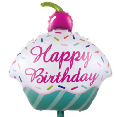 H新款生日主题　樱桃蛋糕造型铝膜气球　派对装饰用品铝箔球批发