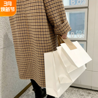 服装店手提袋定做印LOGO化妆品衣服纸袋子环保材料礼品袋白色纸袋