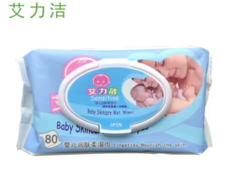 婴儿湿巾清洁无香型80抽湿纸巾柔软滋润支持定制支持一件代发