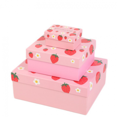 爆款热销小清新印花水果礼品包装盒 创意精美天地盖水果礼盒批发