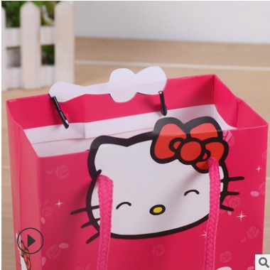 厂家直销可爱Hellokitty礼品纸袋 小礼品包装袋 手提纸袋定制印刷