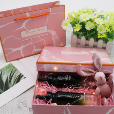 创意礼品包装盒化妆品礼盒袋子粉色精美生日礼物盒伴手礼盒空盒子