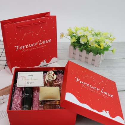 红色创意礼品盒包装盒生日礼物伴手礼盒现货口红化妆品天地盖盒子