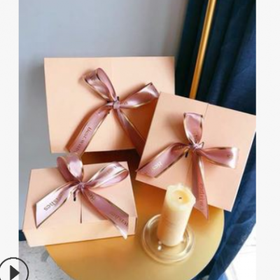 泡泡机礼盒香槟粉色包装盒蝴蝶结礼品盒双开门礼盒口红礼盒可定制