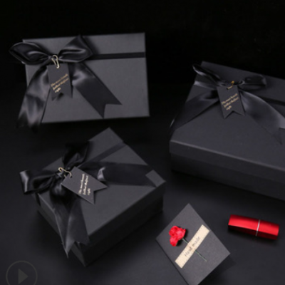 创意可乐礼盒包装盒黑色蝴蝶结包装盒情人节礼品盒保温杯纸盒定制
