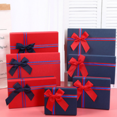 长方形大号红色蝴蝶结礼盒可乐保温杯礼品盒服装饰品包装盒定制