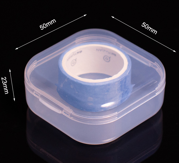厂家直销白色PP高透明塑料盒子圆形翻盖连体小产品包装收纳盒定制